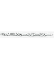 6mm X 3mm 14k Imported Cubic Zirconia Set Bracelet 7"