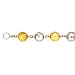 925 Silver & 14k Yellow Gold Vermeil Hammered Ball Bracelet- 8.5