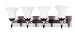 Nuvo Keen 4 Light Vanity With Satin White Glass Ebony & Brushed Nickel