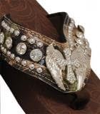 MONTANA WEST RHINESTONE CROSS AND WINGS WESTERN SANDAL FLIP FLOP-CAMO (SIZE 9)