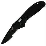 Benchmade Griptilian Black Zytel Black Drop Point Blade ComboEdge Knife
