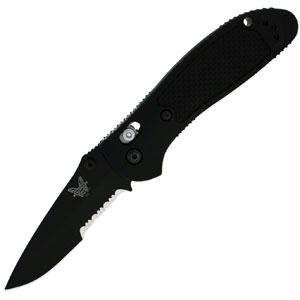 Benchmade 551SBK Benchmade Griptilian Folding Knife Benchmade Kote 1 Black Corrosion Resistant Finish Combo Mod Drop Point Dual Thumb Stud Axis Lock Pocket Clip 3.45 Black Noryl GTX Box