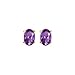Sterling Silver/Vermeil Amethyst Stud Earrings title=