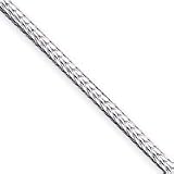 Sterling Silver 2.5mm D-Cut Franco Chain Necklace - 18 Inch - Italian