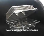 6 Cavity Cupcake Containers with Deep Lid, 49 pieces