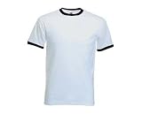 Ringer T-Shirt - weiss/schwarz - M