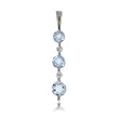 Aquamarine and Diamonds Three Stone Journey Pendant in White Gold
