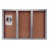 Boone Anodized Aluminum Frame Enclosed Bulletin Board, 36in.H x 48in.W, 2 Doors