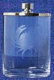 Individually Hand Etched Glass Crab Canister 5"H
