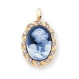 14k New Arrival Twins Agate Cameo Pendant