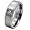 8MM Polished Titanium Ring with CZ in Center of Band Two Grooves on Edges