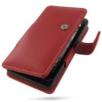 PDair Leather case for Motorola DROID X MB810 - Book Type (Red)