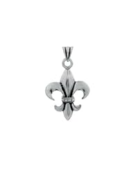 Fleur De Lis High Polish & Oxidized Pendant .925 Sterling Silver (Chain Not Included), Comes with a Gift Box and Special Pouch.