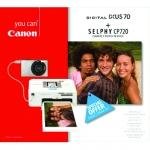 Canon IXUS 70 Digital Camera - Silver (7.1MP, 3x Optical Zoom) 2.5"LCD & SELPHY CP720 Printer Bundle
