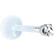 16 Gauge 3/8" Solid 14KT White Gold 1.5mm Genuine Diamond Bioplast Push in Monroe
