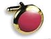 Cufflinks - Round Gold Setting with Pink Stone Center