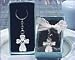 White Cross Keychain with Blue Crystals (Set of 25)