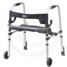 Drive Medical Clever-Lite LS Rollator Walker with Seat and Push Down Brakes, Gray
