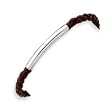 Sterling Silver Braided Brown Leather Bracelet - 7 Inch Sterling Silver Braided Brown Leather Bracelet - 7 Inch