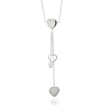 Eve's Addiction Cascading Hearts Sterling Silver Necklace