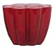 Colorful Art Glass Scarlet Red Flower Shaped Candle Votive 4 3/4"D, 3 1/2"H Set of Two