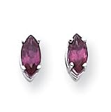 14k Rhodalite Garnet Diamond marquis stud earring XE103WRG