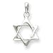 Sterling Silver Geometric Star Of David Pendant w/18 Silver Box Chain Necklace Included