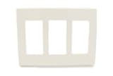 Leviton 80311-SW 3-Gang Decora Plus Wallplate Screwless Snap-On Mount, White