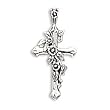 Cross with Floral/Vine Design Pendant