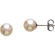 14K White Gold 4mm Akoya Pearl Stud Earrings