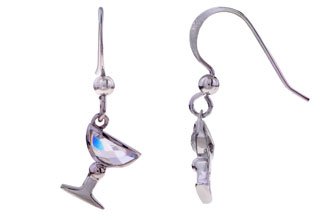 Sterling Silver Martini Glass Earrings