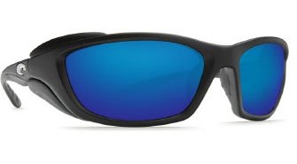 Costa Del Mar Man-O-War Polarized Sunglasses, Black, Blue Mirror