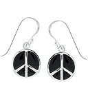 Boma Black Onyx Peace Sign Earrings
