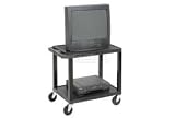 Plastic Utility Cart 2 Shelves Black