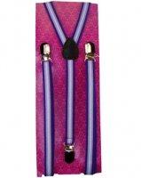 Buy Cheap Outer Rebel Fashion Skinny Suspenders- Purple Stripes
