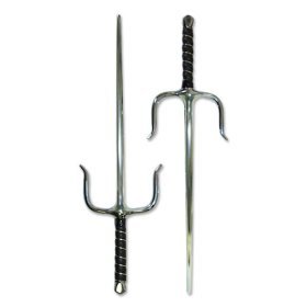 Ace Martial Arts Supply Pair of New Sais Octagon Martial Arts Ninja Sai Weapon, 19-Inch, Silver