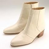 MUU805759 Cream/Ivroy/OFF White Calfskin Zip Dress Boot high heel $99