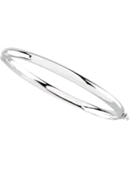 14K White Gold Hinged Bangle Bracelet - 4mm