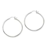 14k White Gold Polished Hoop Earring