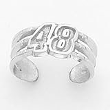 Sterling Silver NASCAR Jimmie Johnson Number 48 Toe Ring