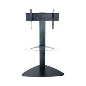 Peerless SGLB01 Universal Floor Stand with Clear Glass Shelf for 32-50 Displays - Black by