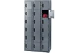 Flush Front Locker Six Tier 12x18x72 18 Door Assembled Gray