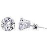 TDEZ2050-C Nickel Free 6mm Round Clear CZ .925 Sterling Silver Post Friction Back Stud Earrings