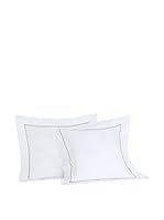 Rivolta Carmignani Set Funda De Cojín 2 Uds. Sateen 300TC (Blanco/Gris)