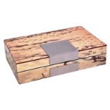 Bey Berk Exotic Ice Burl Wood Lacquer Jewelry Box