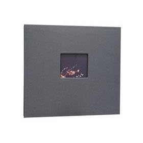 Kleer-Vu Fabric Scrapbook, PostBound with Window, Size: 12 x 12 with 10 Seamless, Top Loading Plastic Pages with Heavy White Paper Inserts, Color: Gray.