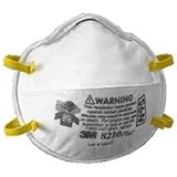 3M 8210 Disposable N95 Respirator, Two Staps with Foam Nose Bridge for Comfort, (Pack of 20)