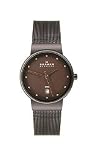 Skagen Steel Mesh 3-Hand Bracelet Brown Dial Women's Watch #355SDD