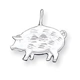 Sterling Silver Diamond Cut Pig Pendant QC5042