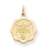 14k Registered Nurse Disc Charm